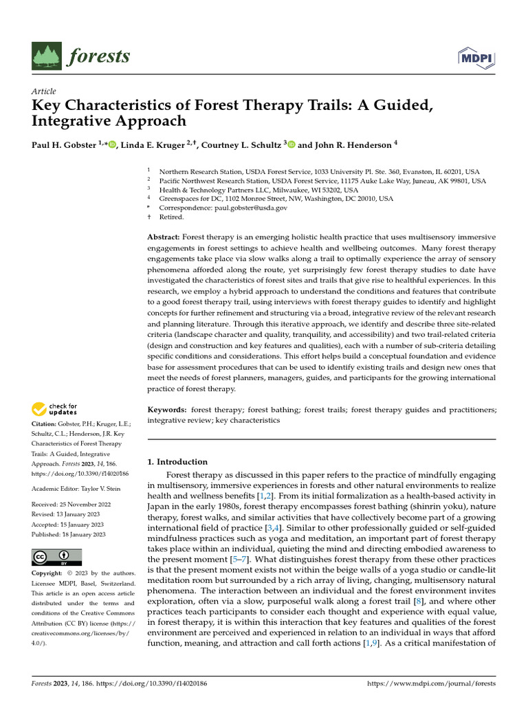 Key Features of Forest Therapy Trails | PDF | Well Being | Landscape
