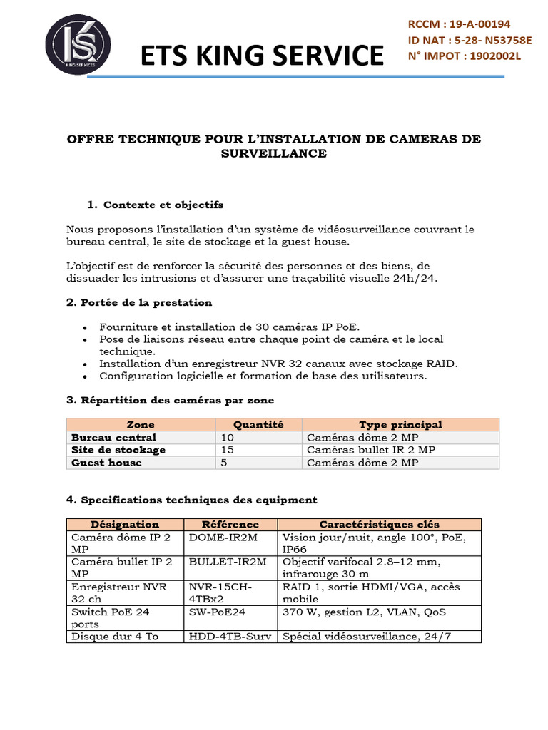 Installation de caméras de surveillance PDF Informatique — free download