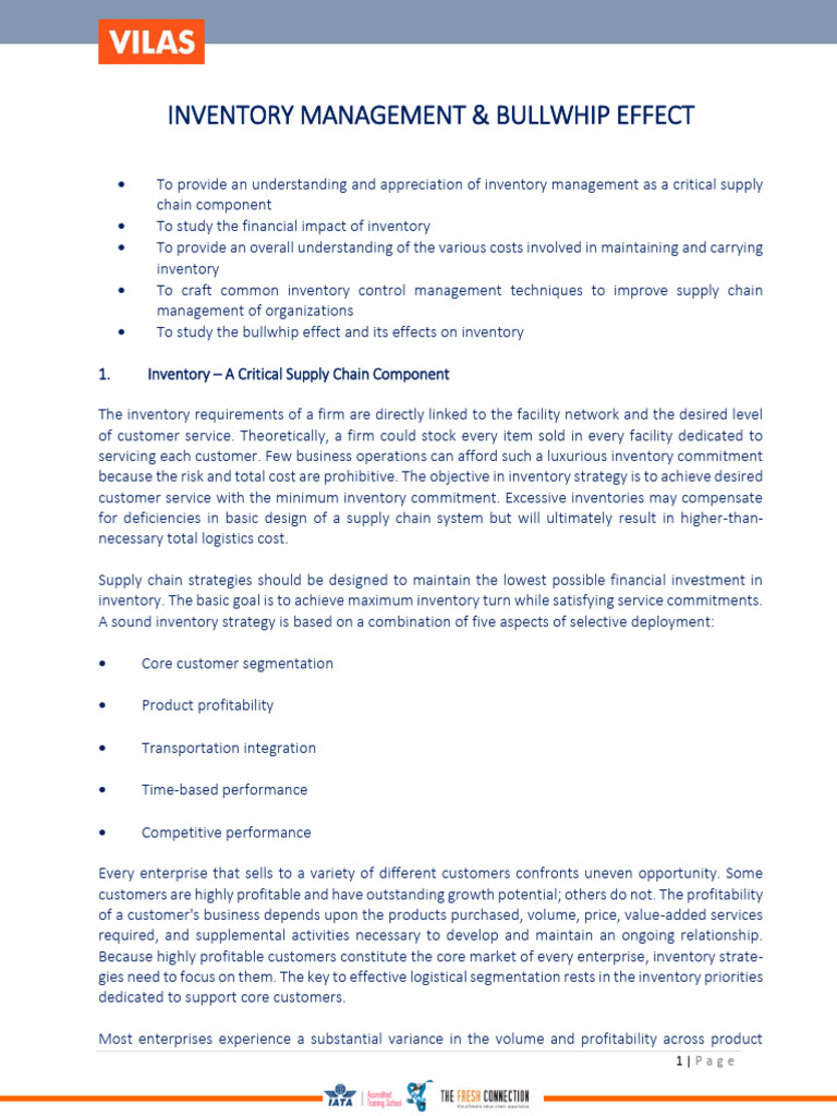 VILAS Inventory Management Ref | PDF | Inventory | Logistics