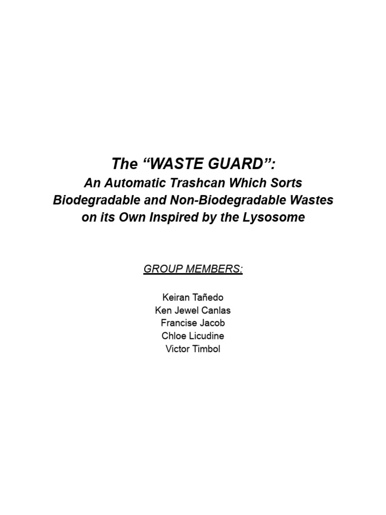 Biotech Prototype Proposal | PDF | Waste Management | Waste
