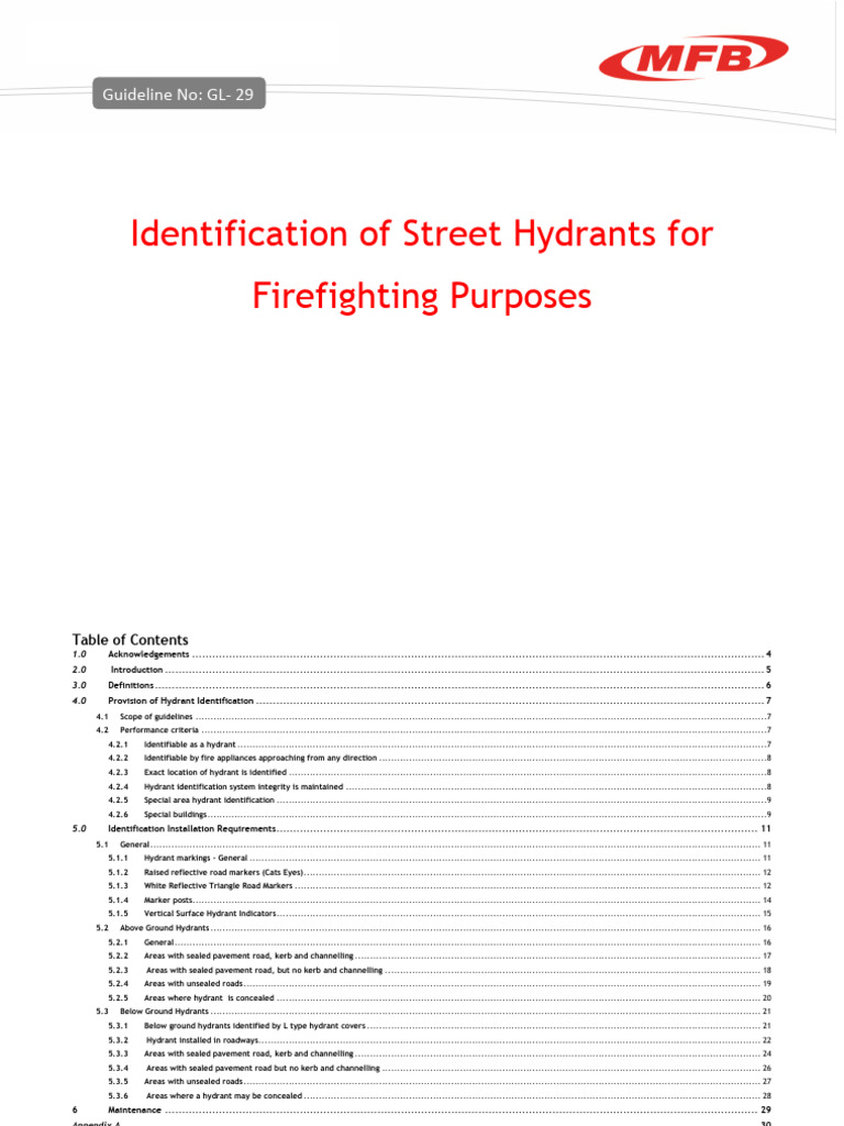 Hydrant Identification Guidelines Victoria | PDF | Road | Firefighting