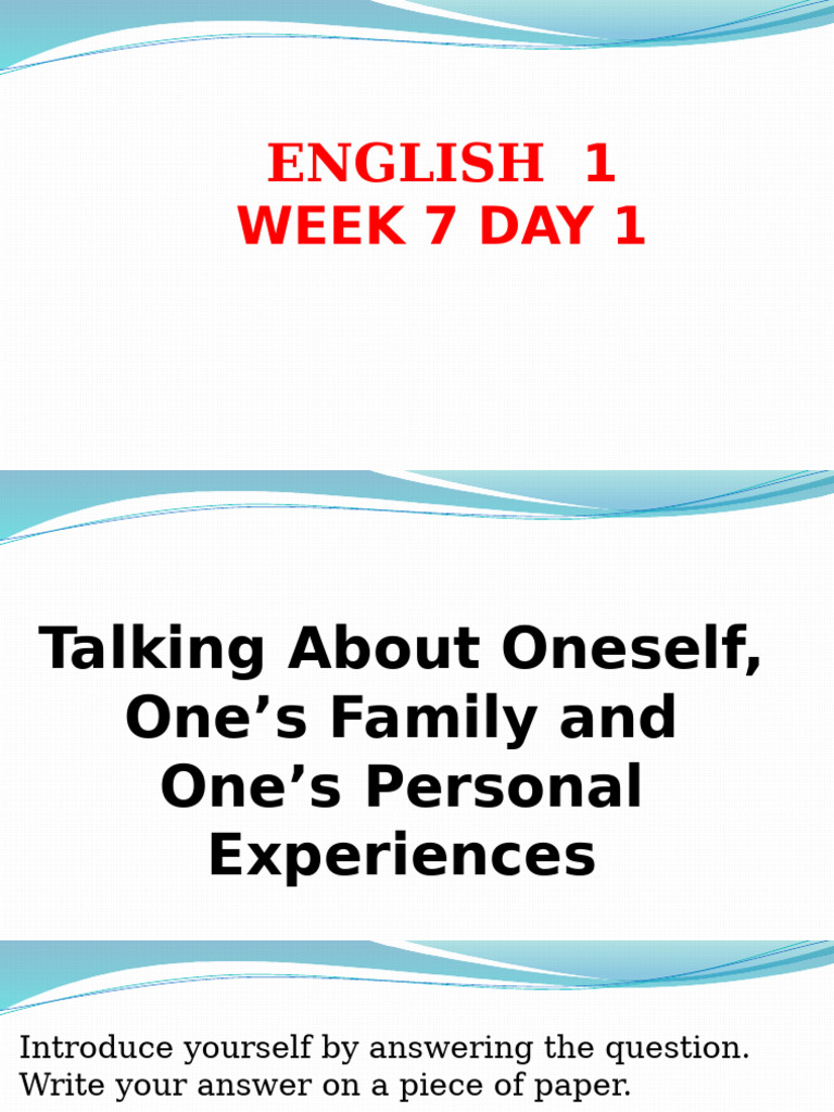 Week 7 Eng G1day 1 4 | PDF | Human Communication | Linguistics