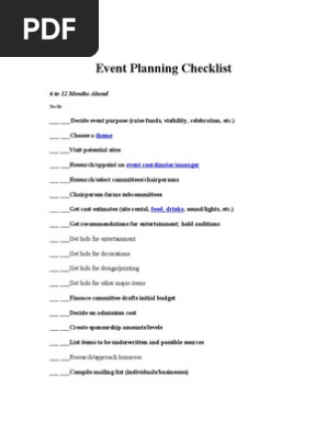 Event Planning Checklist