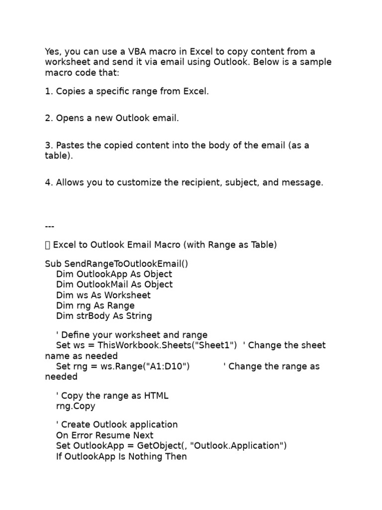 Yes, You Can Use A VBA Macro I | PDF | Microsoft Excel | Visual Basic ...