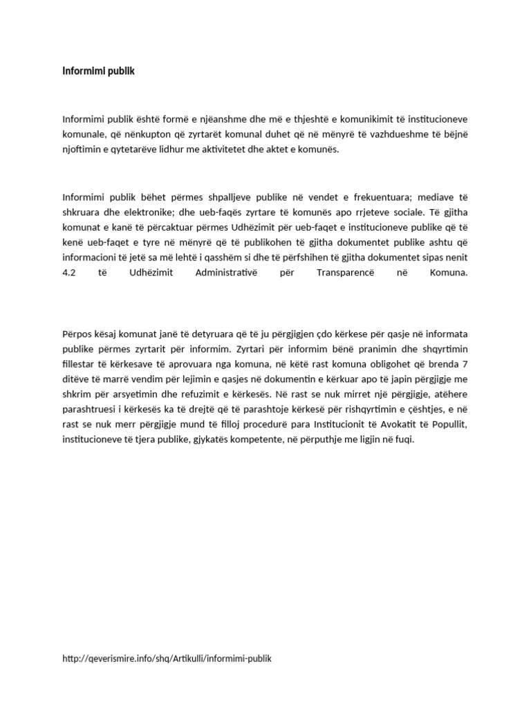 Informimi Publik | PDF
