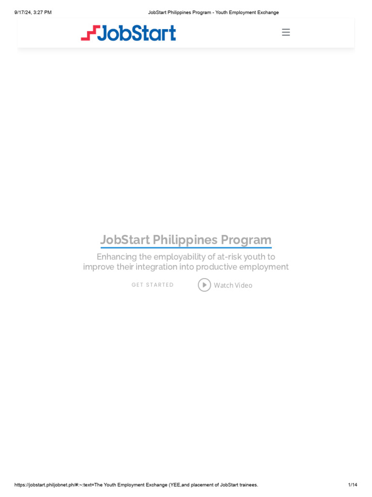 JobStart Philippines Program Overview | PDF | Employment | Labor