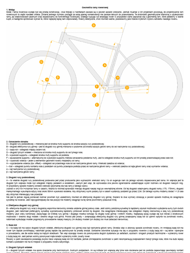 Geometria Ramy Rowerowej Ogolna Teoria | PDF