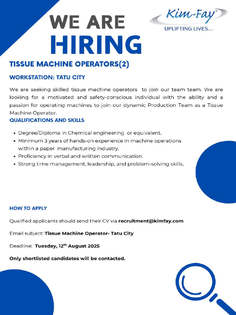 Tissue Machine Operators | PDF