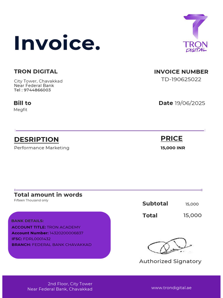Tron Digital Invoice PDF | PDF