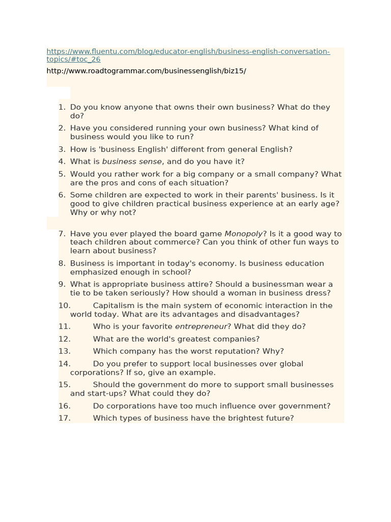 speaking questions | PDF