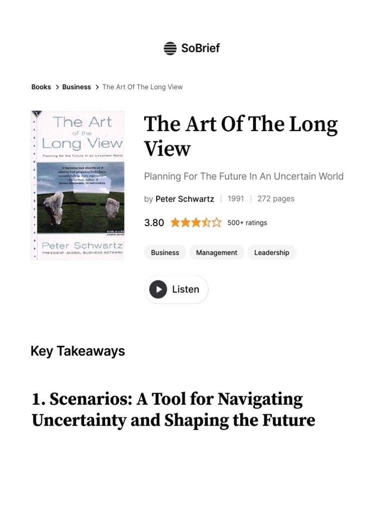 Scenario Planning for Uncertain Futures | PDF | Scenario Planning ...