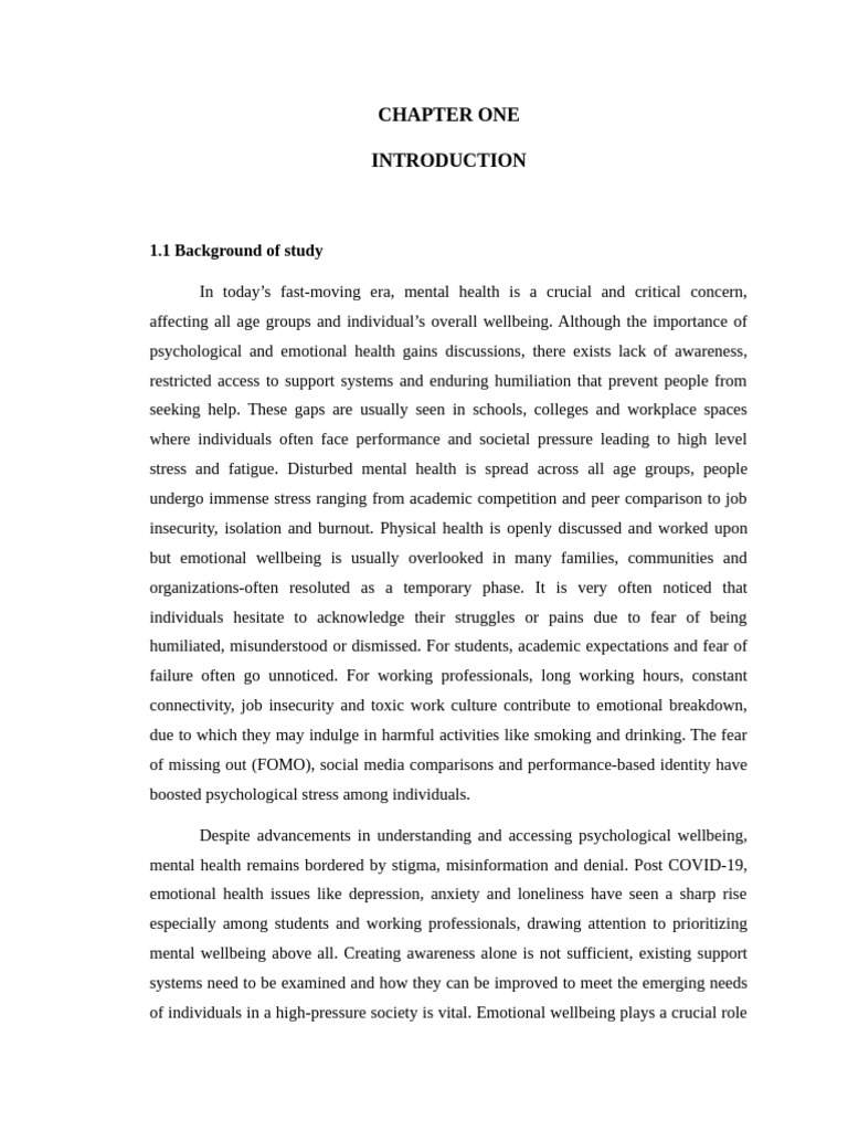 BRM Reseach Paper - CHP 1 - 2.3 | PDF | Mental Health | Psychological ...