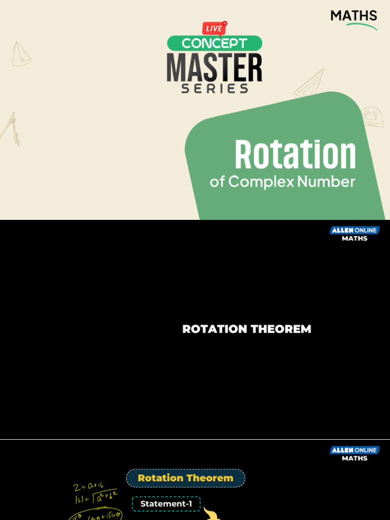 Rotation Theorem in Complex Numbers | PDF | Rotation | Angle