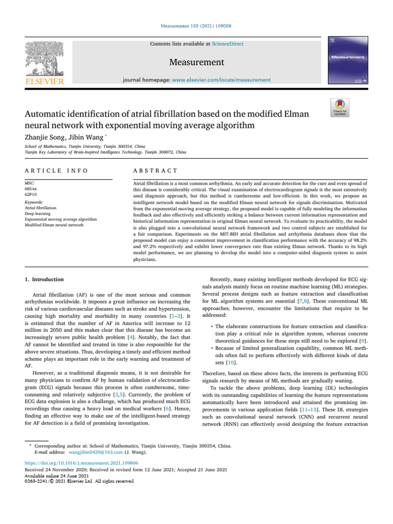 Atrial Fibrillation Detection Using Deep Learning | PDF | Computational ...