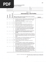 Enteral Tube Feeding Skills Checklist | PDF | Syringe | Medicine