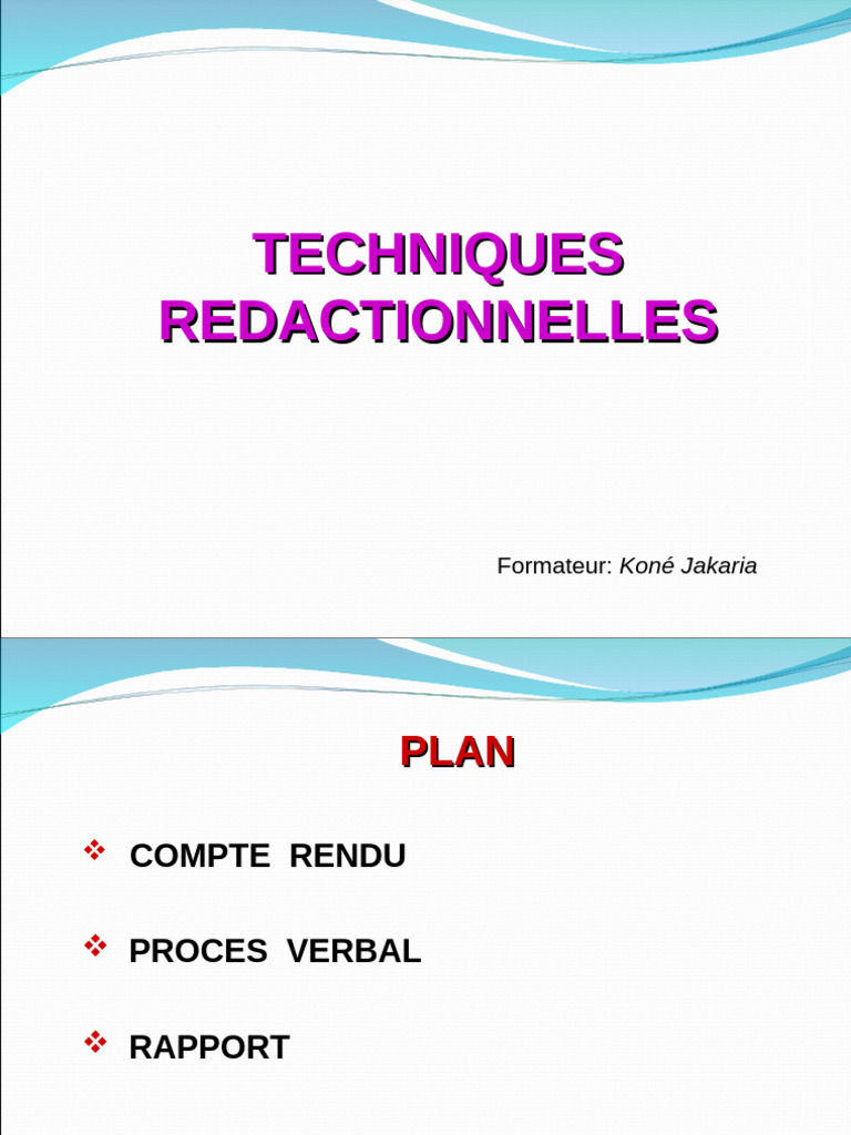 Techniques de rédaction de comptes rendus | PDF