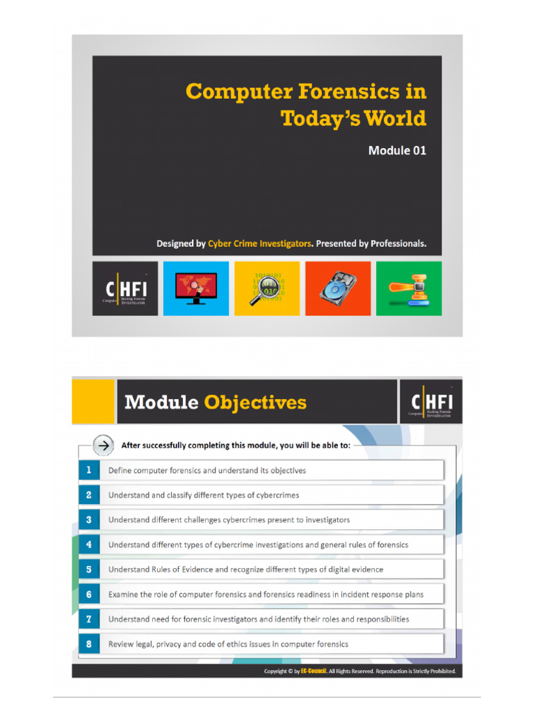 CHFIv9 Module 01 Computer Forensics in Today - S World | PDF