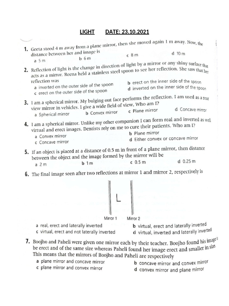 LIGHT-23.10.21 - Questions | PDF