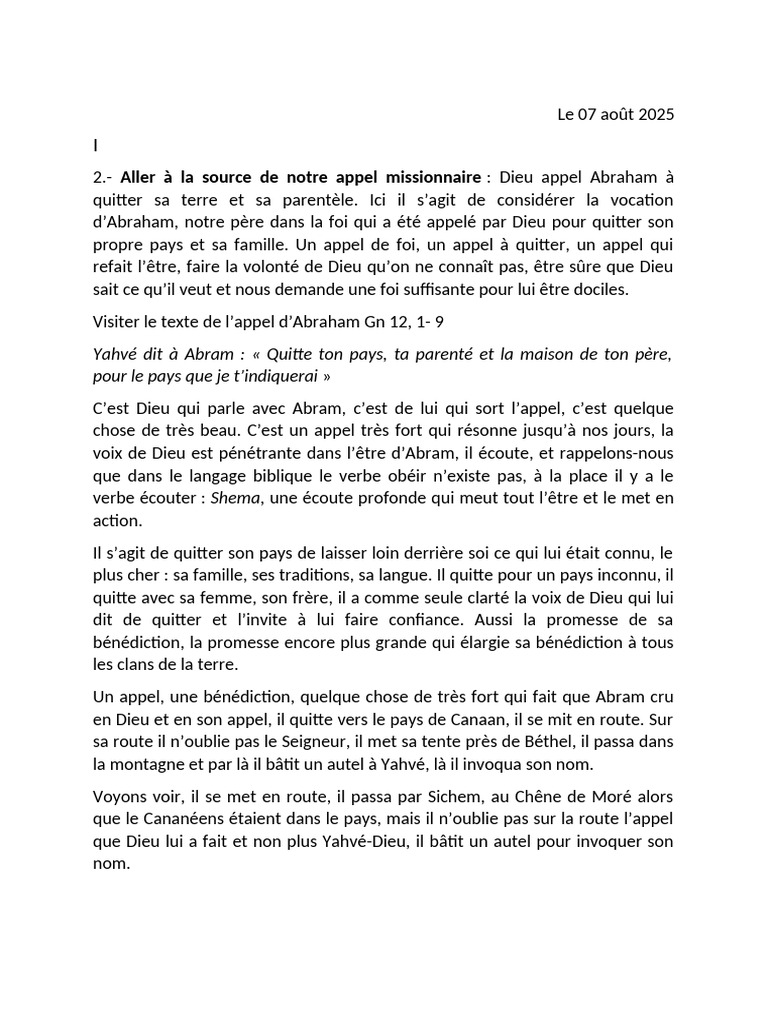 L'appel d'Abraham et la foi en terre étrangère | PDF | Abraham | Dieu
