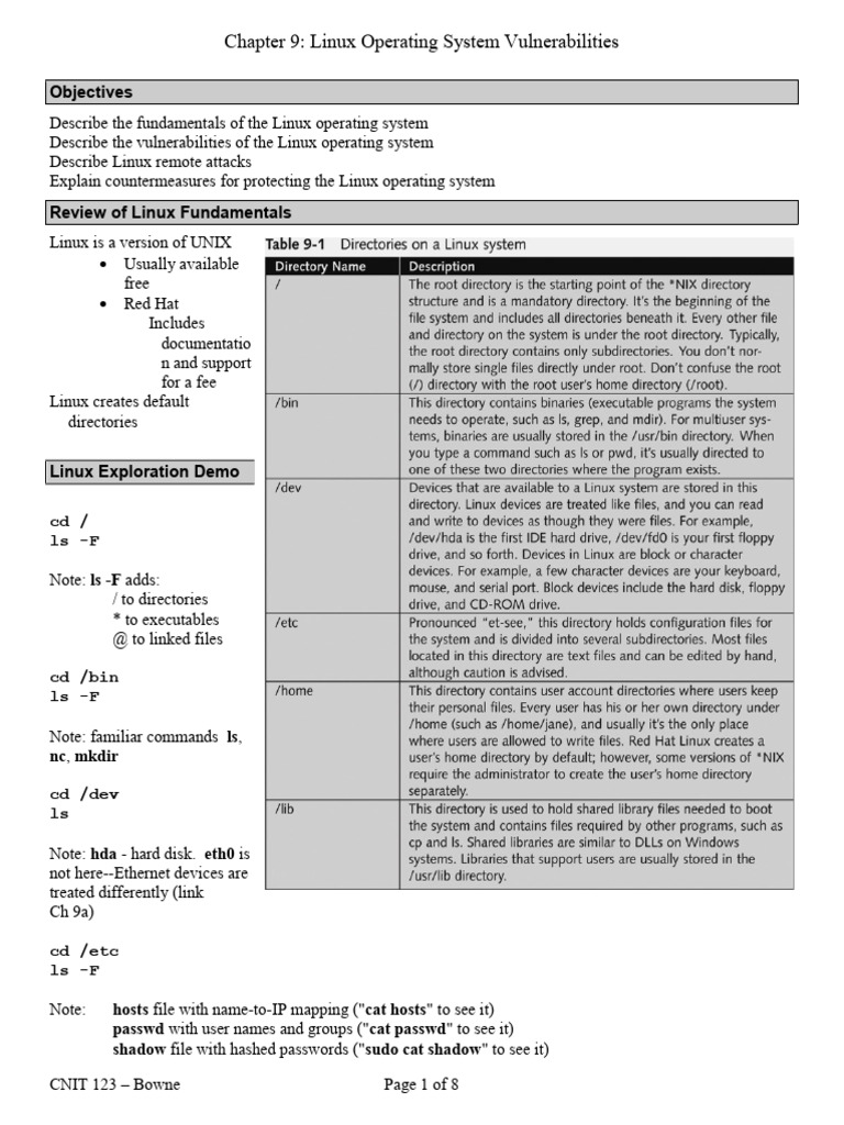 Linux OS Vulnerabilities and Protection | PDF | File System | Computer File