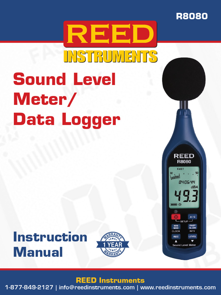 R8080 Sound Level Meter Manual | PDF | Calibration | Microphone