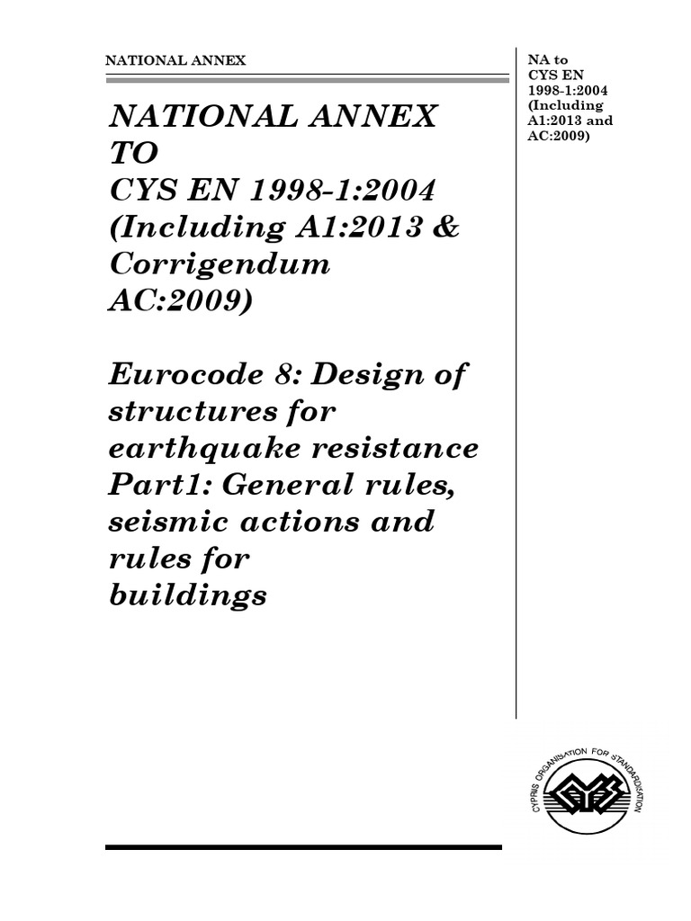 Cyprus National Annex To CYS en 1998-1-2004 Including A1 2013 ...