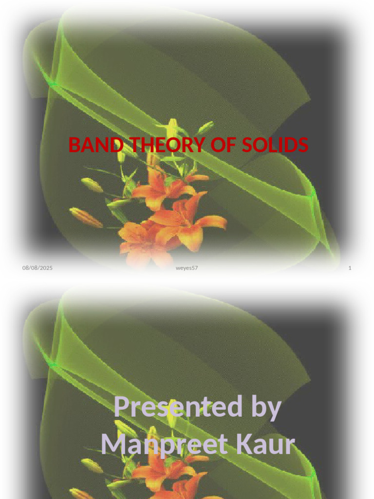 Band Theory of Solid | PDF | Semiconductors | Band Gap