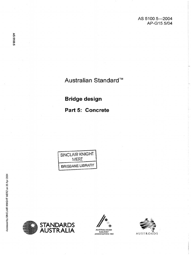 As 5100.5-2004 Bridge Design - Concrete Design | PDF