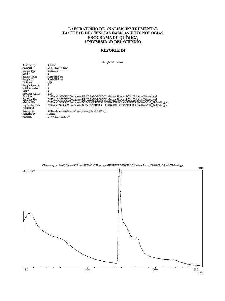 Analyse du Sample Amd-2Hidroxi | PDF