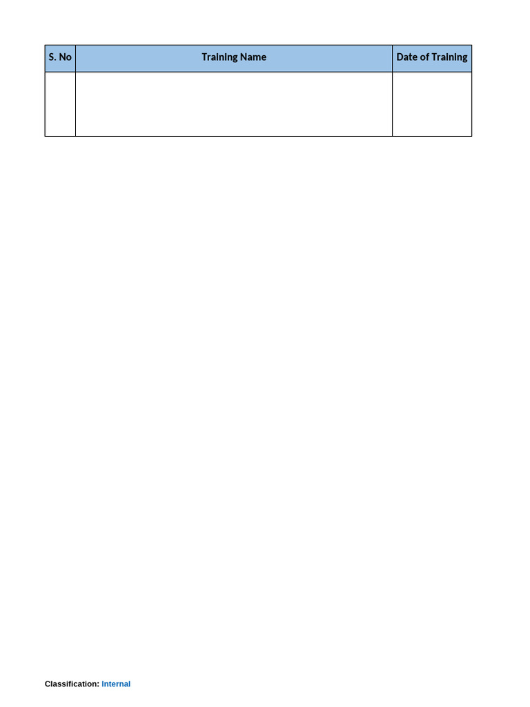 Employee Training Record Template | PDF