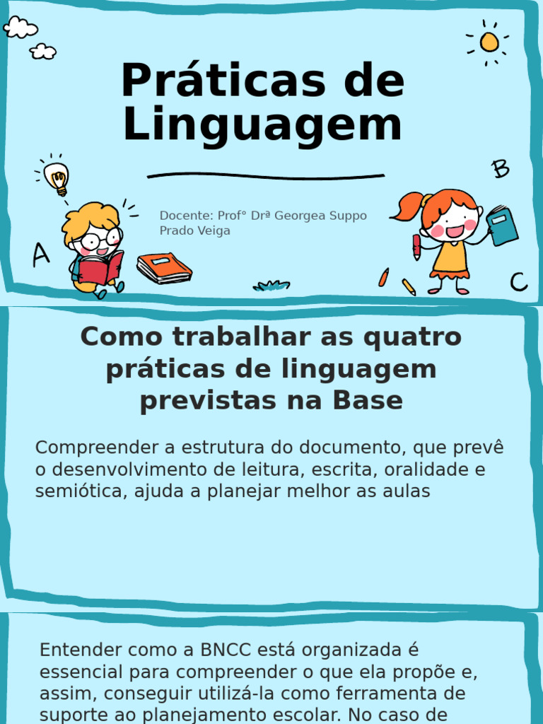 Práticas de Linguagem na BNCC | PDF | Alfabetização | Linguística