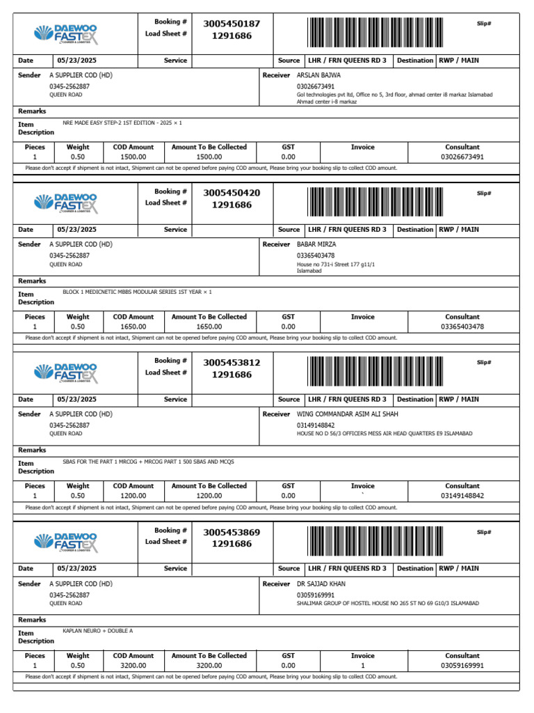 COD Shipment Details for May 2025 | PDF | Business Documents | Accounting