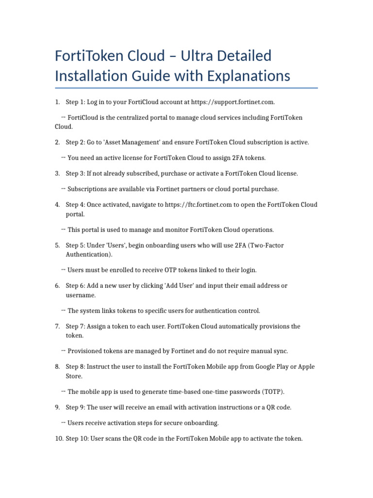 FortiToken Cloud Setup Guide | PDF | Cryptography | Authentication