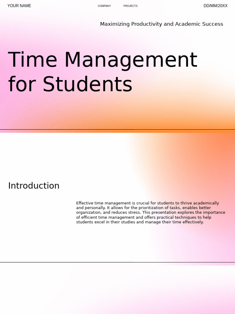 Time Management for Students | PDF | Time Management | Professional Skills