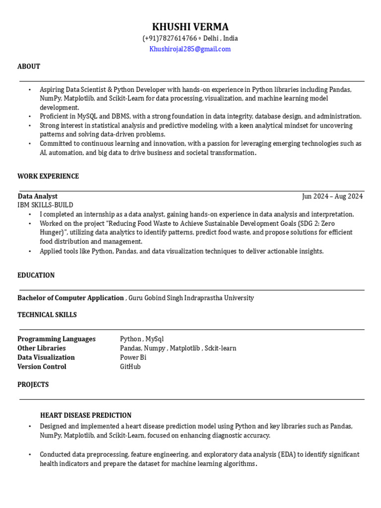 Aspiring Data Scientist Profile | PDF | Data Analysis | Machine Learning