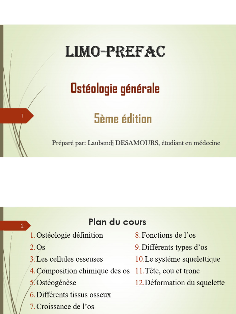 Introduction à l'Ostéologie Générale | PDF | Vertèbre | Os