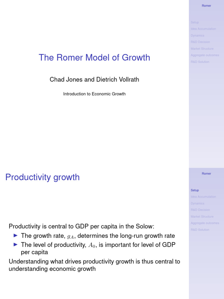 Understanding the Romer Growth Model | PDF | Demand | Macroeconomics