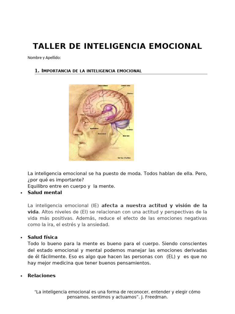 Taller de Inteligencia Emocional Para Resolver | PDF | Inteligencia ...