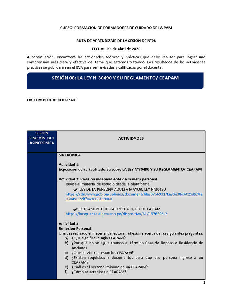 1 Módulo 1 Sesión 08 Ruta de Aprendizaje | PDF