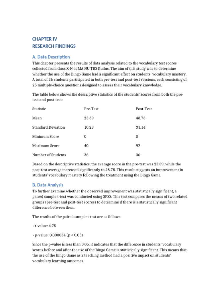Research Finding Chapter IV | PDF