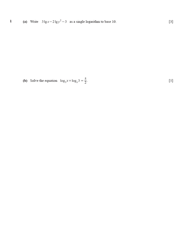Logarithmic Equations and Graphs Analysis | PDF | Logarithm | Applied ...