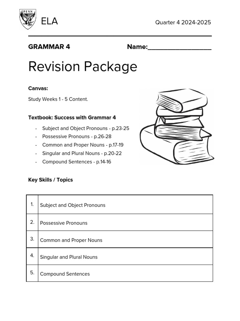 Grade 4 Grammar Revision Worksheets | PDF | Pronoun | Plural