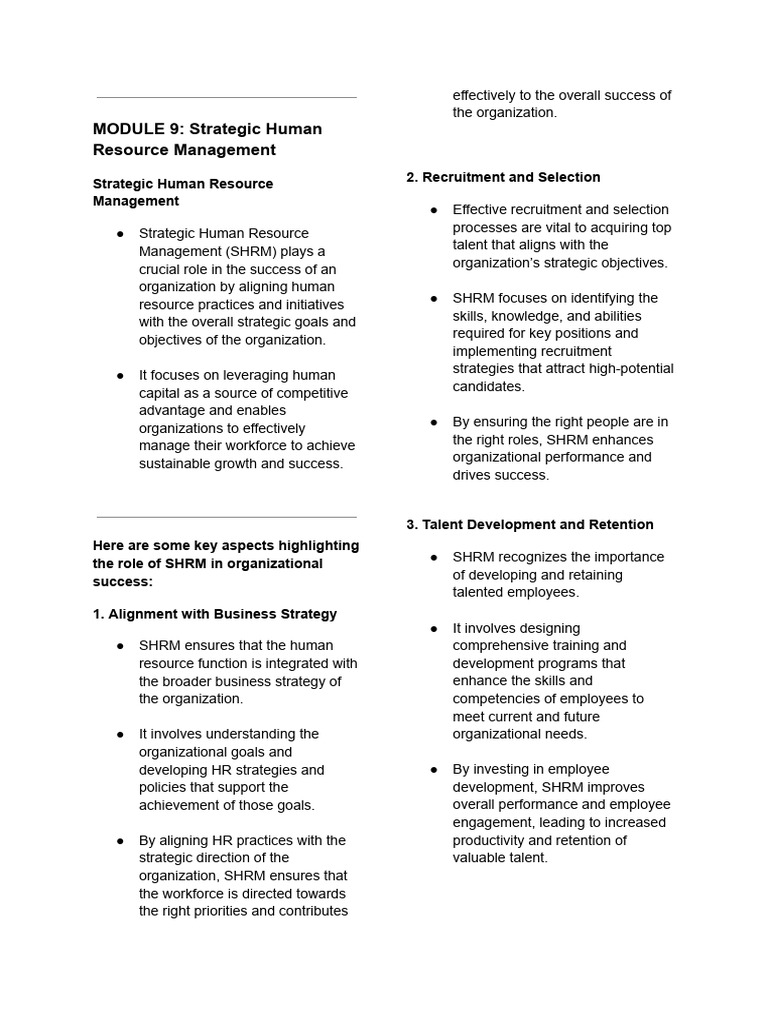 Strategic Human Resource Management | PDF | Human Resource Management ...