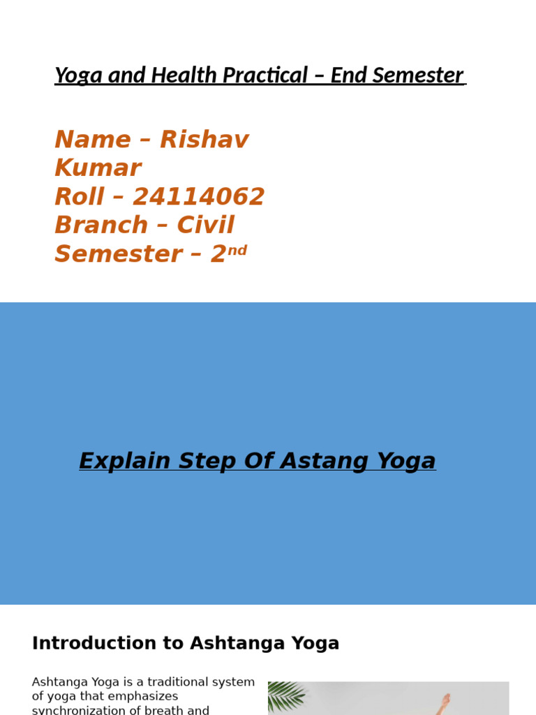 Steps of Ashtanga Yoga Explained | PDF | Asana | Meditation