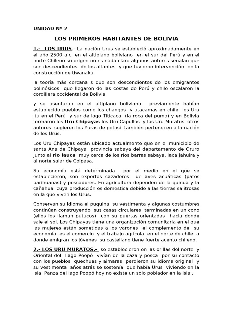 TEMA Nº 2 F.S.B. | PDF | Bolivia | Pueblos Indígenas de las Américas