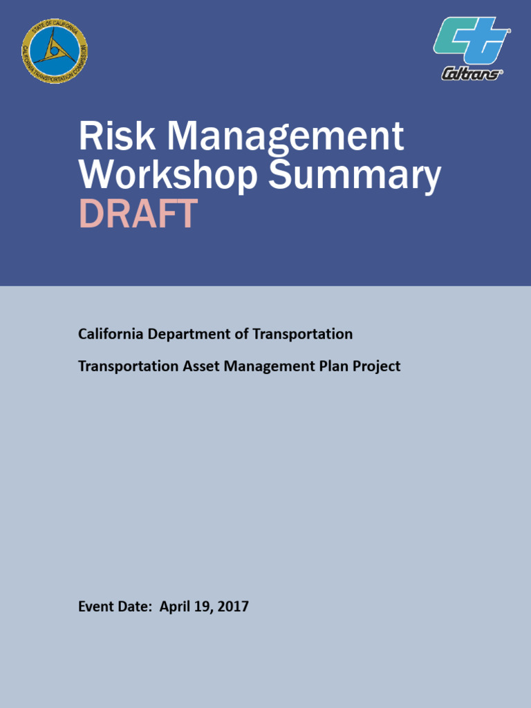 California TAMP Risk Workshop Agenda | PDF | Risk | Risk Management