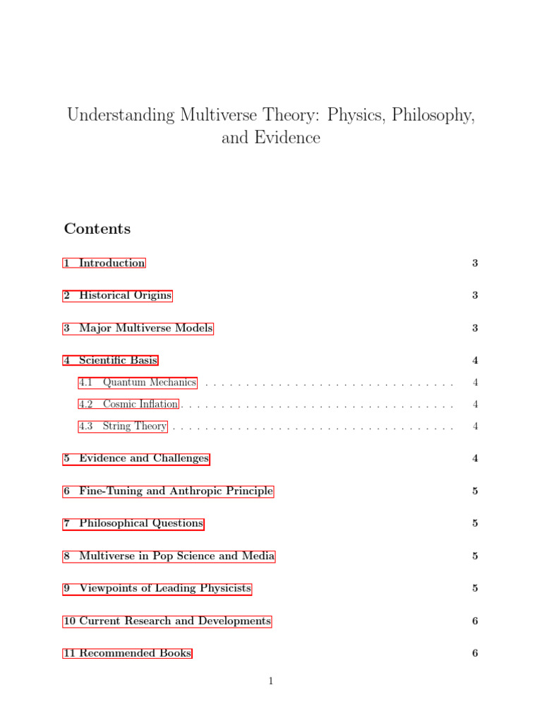 Exploring Multiverse Theory: Models & Evidence | PDF | Multiverse ...