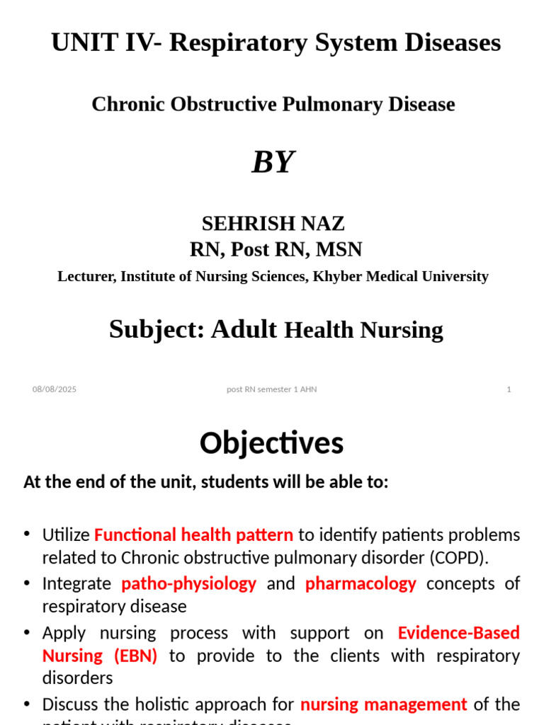 COPD Management and Nursing Care Guide | PDF | Lung | Chronic ...