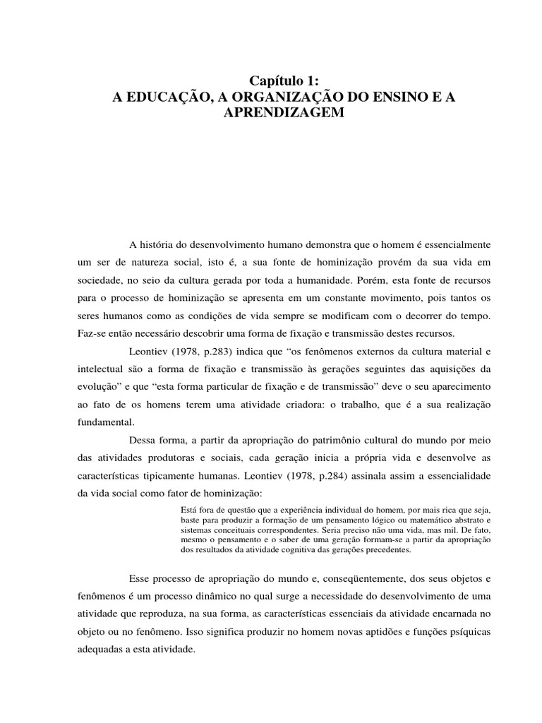 Educação e Aprendizagem na Sociedade Moderna | PDF | Aprendizado ...
