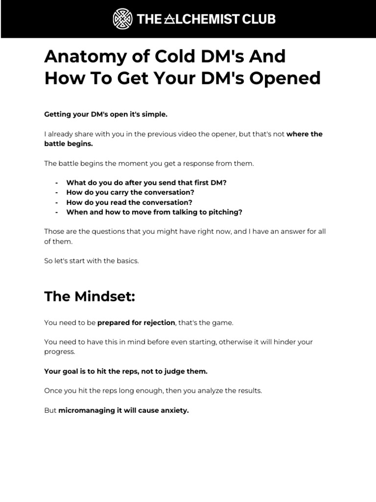 Anatomy of Effective Cold DMs | PDF | Conversation | Communication